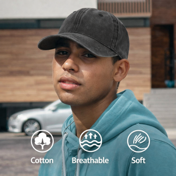 MUJE Topi Baseball Cap Polos Adjustable Breathable Washed Style - F250