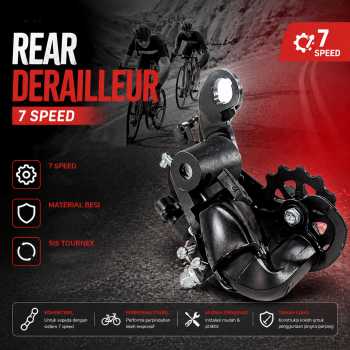 Gambar produk TaffSPORT Rival Rear Derailleur Biycle Sepeda 7 Speed - RD-TX35