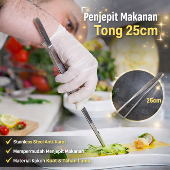 TPX Penjepit Makanan Lurus Chef Tweezer Pinset Garnish Tong 25cm - TP-56