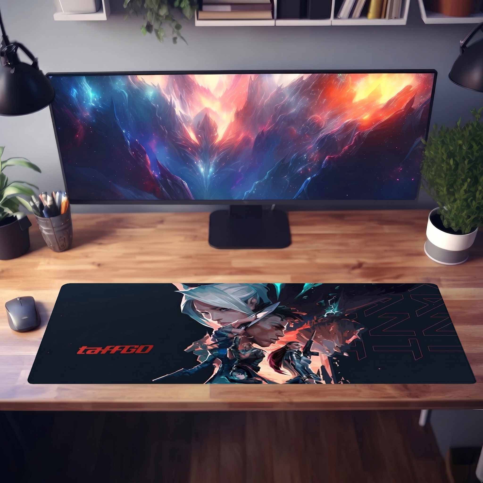TaffGO Mouse Pad Gaming XL Valorant Desk Mat 800x300x2mm - RO61 Gambar produk TaffGO Mouse Pad Gaming XL Valorant Desk Mat 800x300x2mm - RO61 - 3