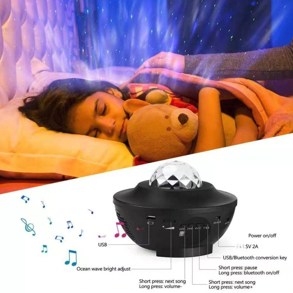 TaffLED Lampu Tidur Proyektor RGBW Active Speaker Bluetooth Remote - BL-XK01 Gambar produk TaffLED Lampu Tidur Proyektor RGBW Active Speaker Bluetooth Remote - BL-XK01