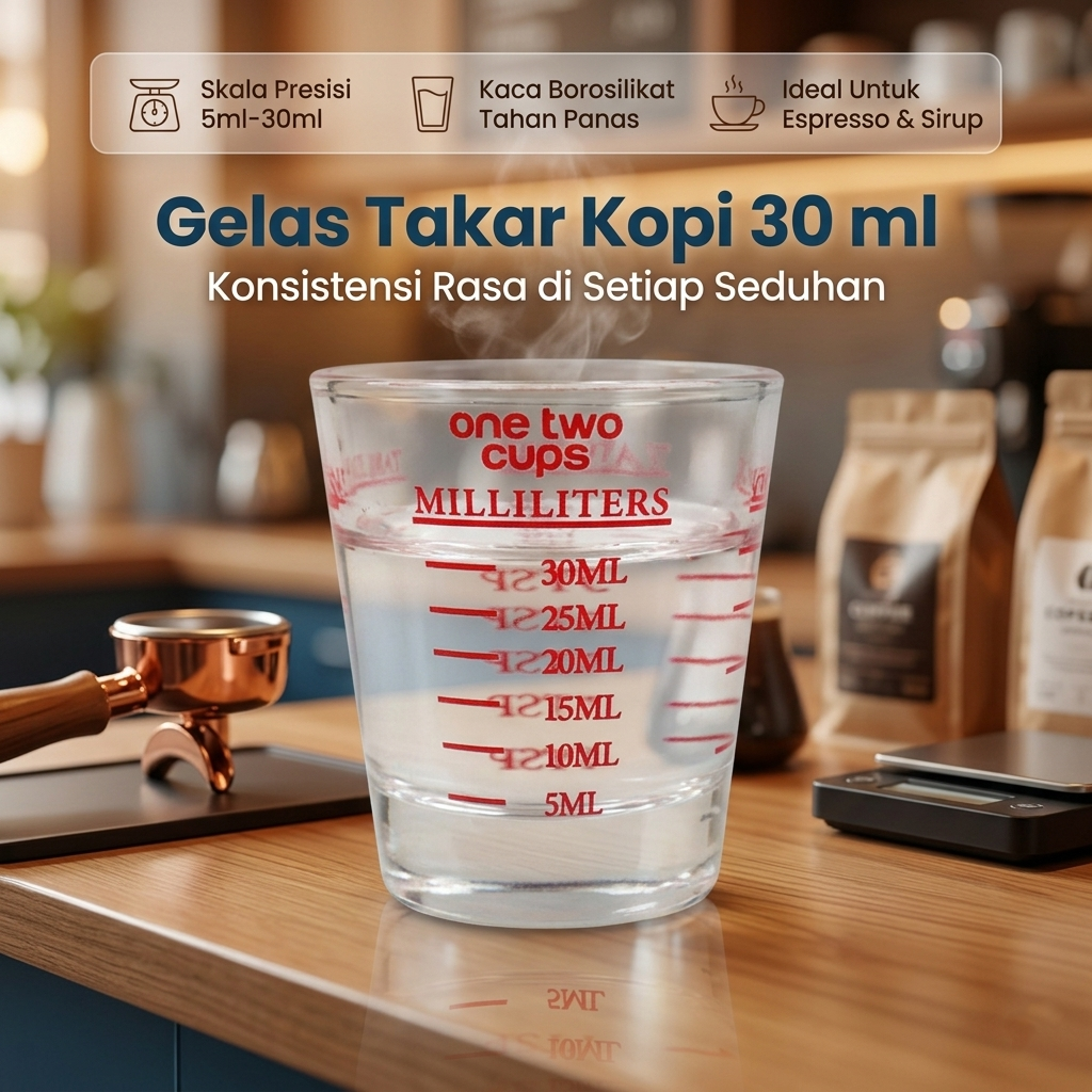 One Two Cups Gelas Takar Kopi Espresso Shot Measuring Cup 30ml - MD19 Gambar produk One Two Cups Gelas Takar Kopi Espresso Shot Measuring Cup 30ml - MD19 - Utama