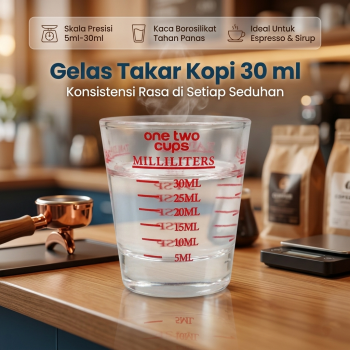 One Two Cups Gelas Takar Kopi Espresso Shot Measuring Cup 30ml - MD19