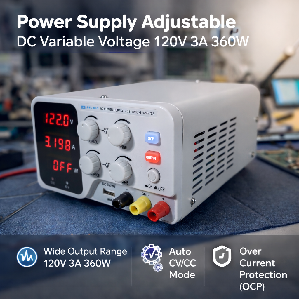 Gambar produk LONGWEI Power Supply Adjustable DC Variable Voltage 120V 3A 360W - PDS-1203M