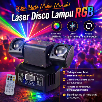 GVT Lampu Sorot LED Laser Beam Disco RGBW Moving Head DMX512 36W - G36