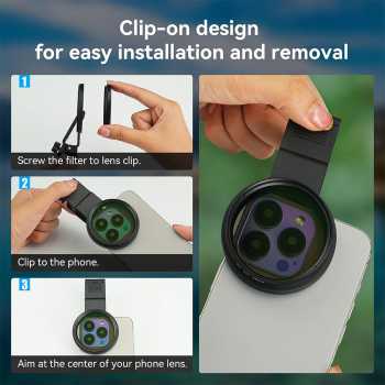 Gambar produk APEXEL Lensa Filter Kamera Smartphone 7in1 HD Glass with Clip 58mm - APL-58FL7