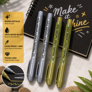 Tyno Spidol Permanen Marker Metallic Chrome Gold Silver 1.5mm 4 PCS - GN550