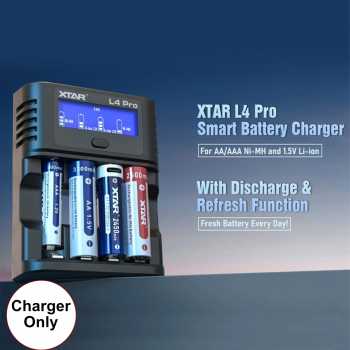 XTAR Charger Baterai 4 Slot AA AAA 1.5V Li-Ion 1.2V Ni-MH LCD Type C - L4 PRO KT