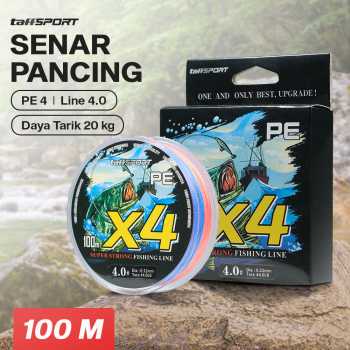 TaffSPORT Senar Pancing PE 4 Braided Strand Fishing Line 100M - X4