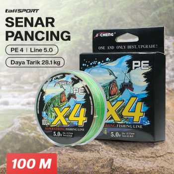TaffSPORT Senar Pancing PE 4 Braided Strand Fishing Line 100M - X4