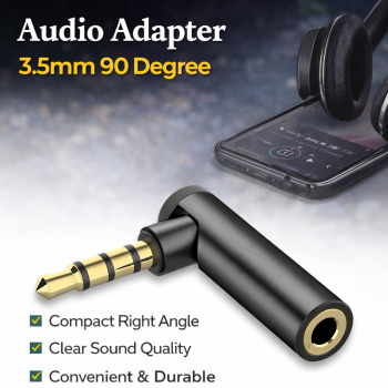 REXLIS Audio Adapter 3.5mm Male to 3.5mm Female 90 Degree - RBS35