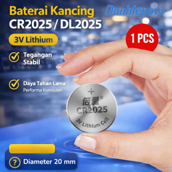 Doublepow Baterai Kancing CR2025 DL2025 Button Cell 3V Lithium 1 PCS