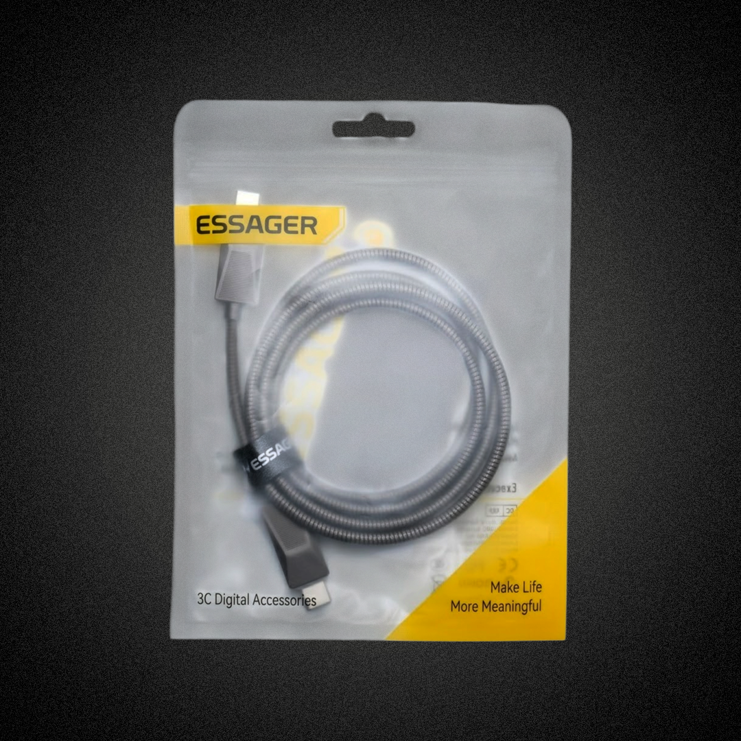 Gambar produk ESSAGER Kabel Data USB Type C to Type C Fast Charging 240W 1M - EXCTT3-SB0A-Z