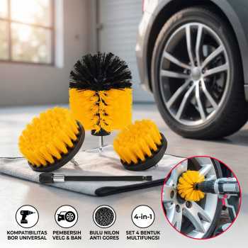 Tress Kepala Sikat Pembersih Poles Mobil Car Polisher Kit 4 PCS - INU04