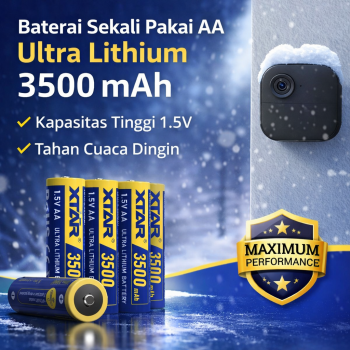 XTAR Ultra Baterai Lithium AA Sekali Pakai 3500mAh 1.5V 4 PCS - 3500D