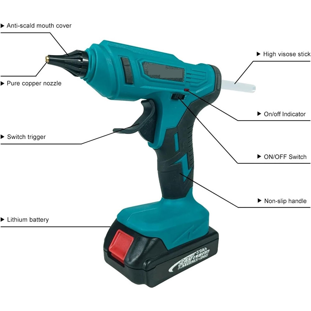 Taffware Glue Gun Hot Melt Heating Lem Tembak Pistol Panas 60W - QT-310 Gambar produk Taffware Glue Gun Hot Melt Heating Lem Tembak Pistol Panas 60W - QT-310