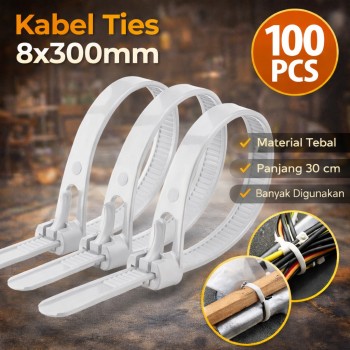 TaffGUARD Kabel Ties Zip Cable Organizer Reusable 8x300mm 100 PCS - NL816
