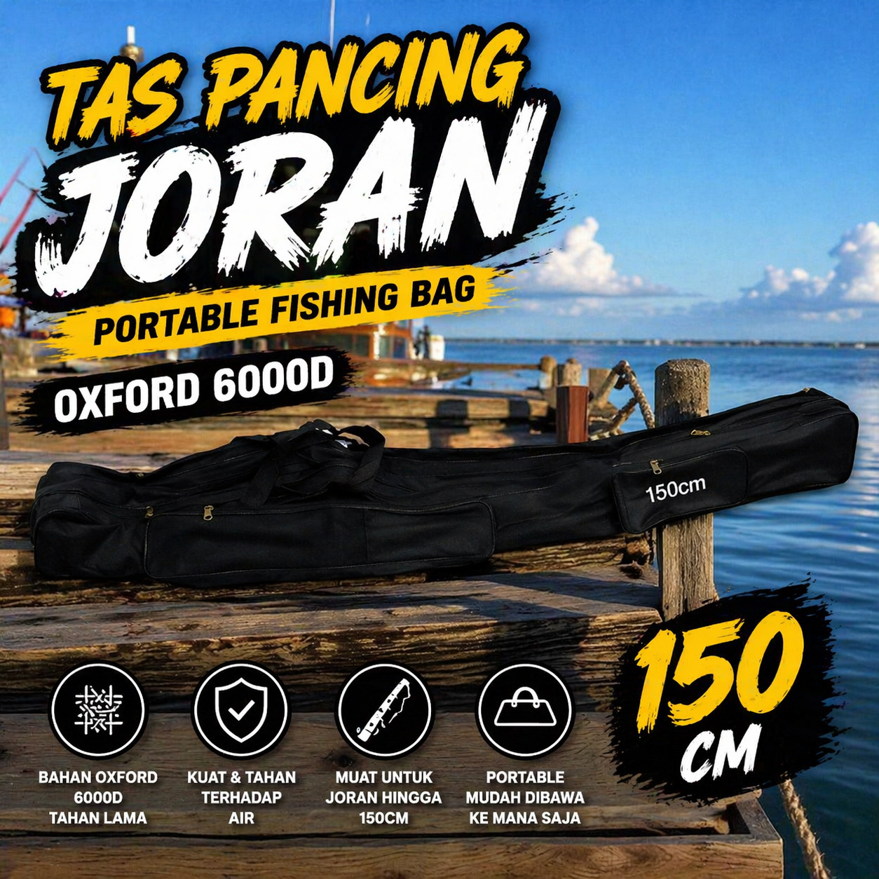 Gambar produk LIXADA Tas Pancing Joran Portable Fishing Bag Oxford 6000D 150cm - LX2