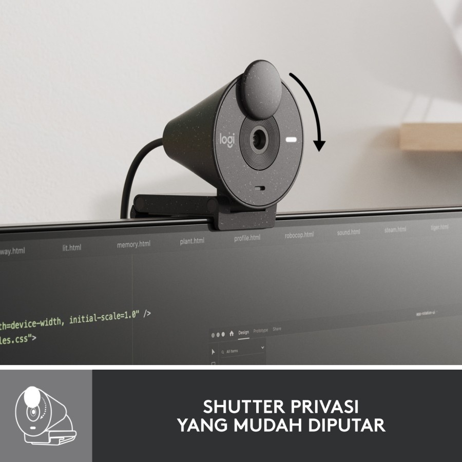 Gambar produk Logitech Webcam Full HD 1080P Noise Reducing Mic Auto Light Correction - Brio 300