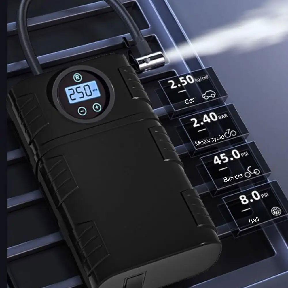 Fityle Pompa Ban Elektrik Portable Air Compressor 120W 3000mAh - EG316 Gambar produk Fityle Pompa Ban Elektrik Portable Air Compressor 120W 3000mAh - EG316 - 2