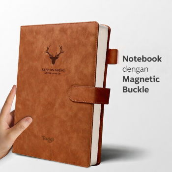 Toddi Buku Catatan Harian Notebook Cover Kulit Magnetic Buckle - CW-04