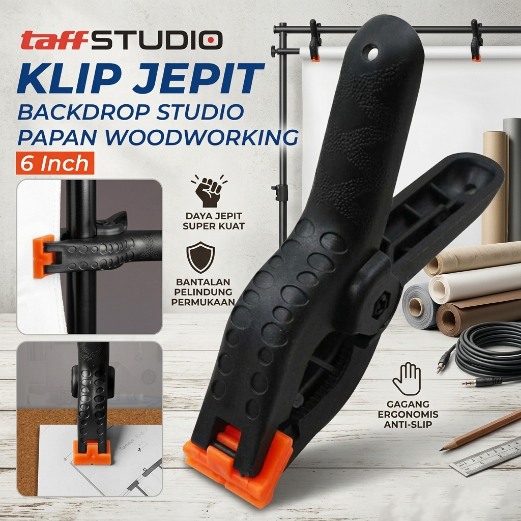 TaffSTUDIO Klip Jepit Backdrop Studio Fotografi Woodworking 6 Inch - PB-A06 Gambar produk TaffSTUDIO Klip Jepit Backdrop Studio Fotografi Woodworking 6 Inch - PB-A06 - Utama