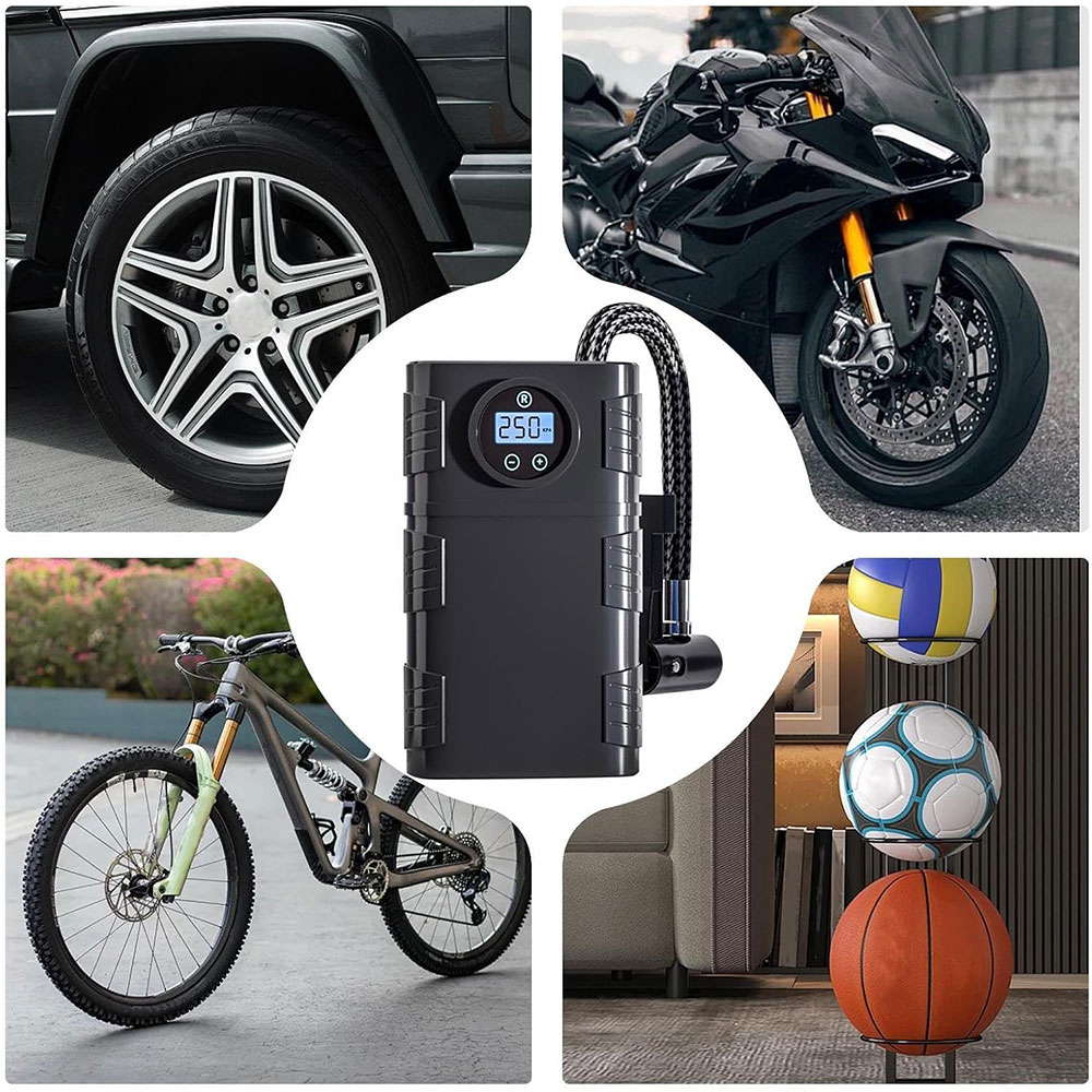 Fityle Pompa Ban Elektrik Portable Air Compressor 120W 3000mAh - EG316 Gambar produk Fityle Pompa Ban Elektrik Portable Air Compressor 120W 3000mAh - EG316 - 4