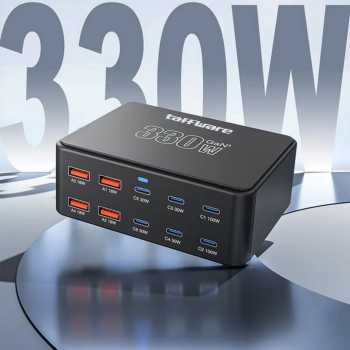 Gambar produk Taffware Charger Station Portable Fast Charging USB Type C 10Port 330W - HW66
