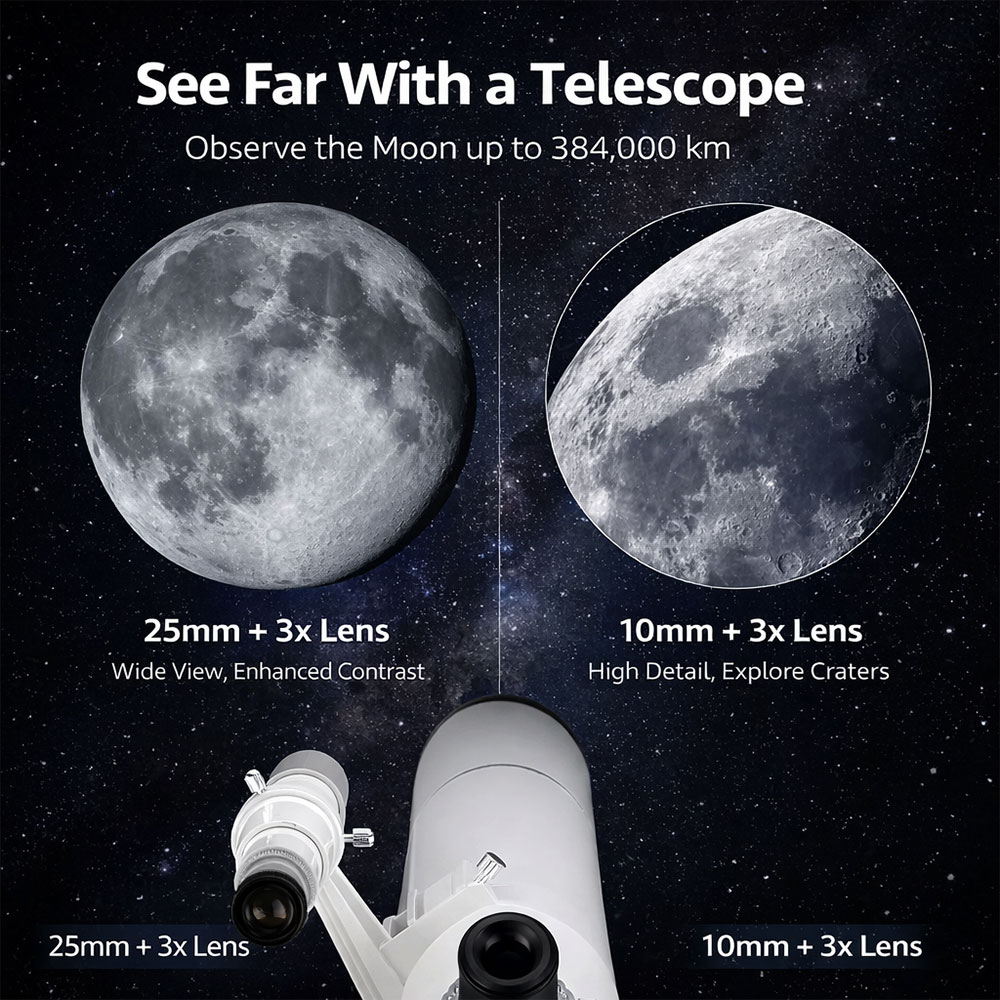 Gambar produk Korons Teropong Bintang Refractor Astronomi Telescope 120X 70mm without Display Screen - SV701P