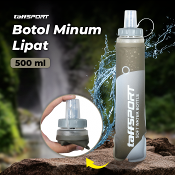 TaffSPORT Botol Minum Soft Flask Foldable Sport Water Bottle TPU 500ml - TS879