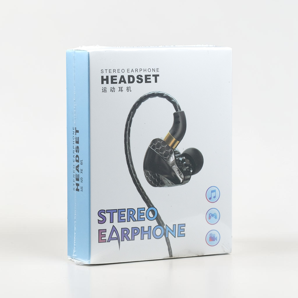 WKZ Earphone In-Ear Subwoofer Gaming Computer Sports with Microphone - S18 Gambar produk WKZ Earphone In-Ear Subwoofer Gaming Computer Sports with Microphone - S18 - Kemasan