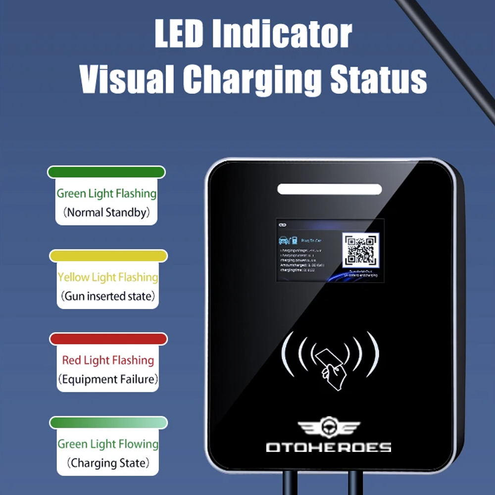 Gambar produk OTOHEROES Charger Mobil Listrik EV Card Bluetooth APP Type 2 Female 32A 7kW 1 Phase - MRS-ES-07032