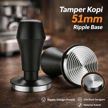 THECOFF Tamper Kopi Espresso Pressure Spring Ripple Bottom 51mm - JN-24