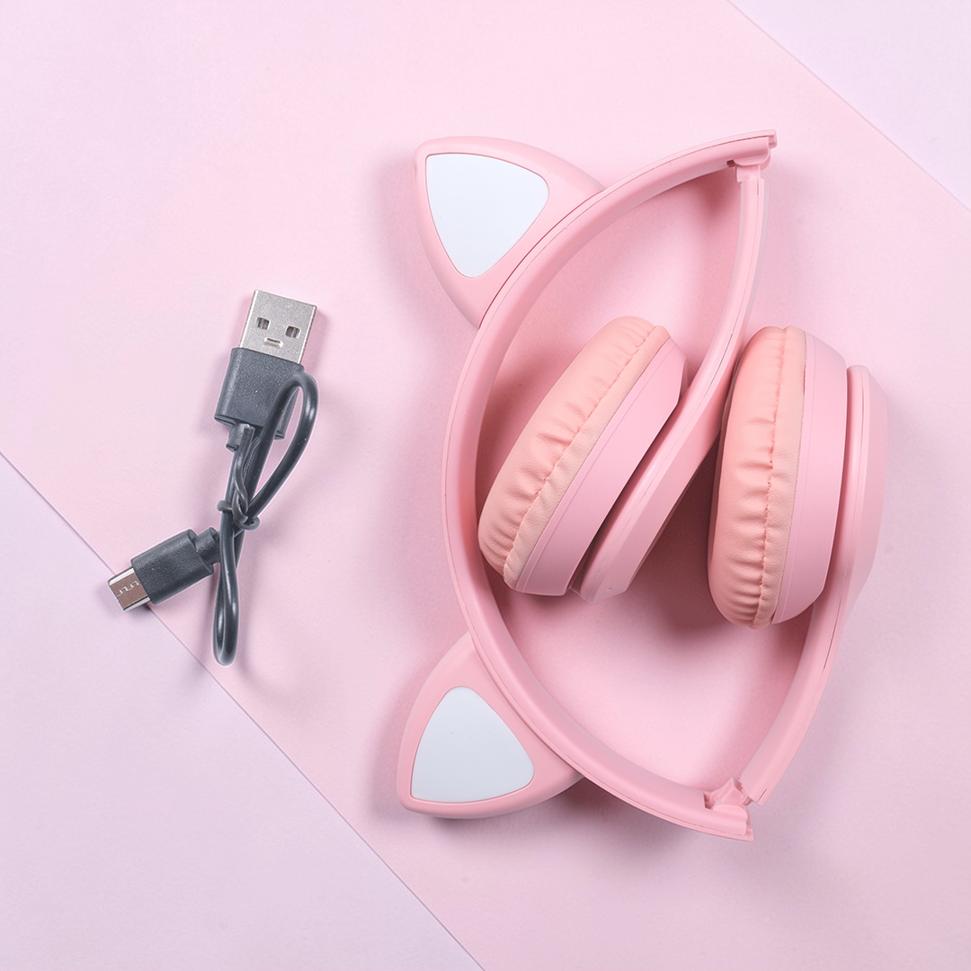 Fuloophi Headphone Bluetooth 5.0 Cat Ear 9D Sound Foldable 150mAh - P47M Gambar produk Fuloophi Headphone Bluetooth 5.0 Cat Ear 9D Sound Foldable 150mAh - P47M