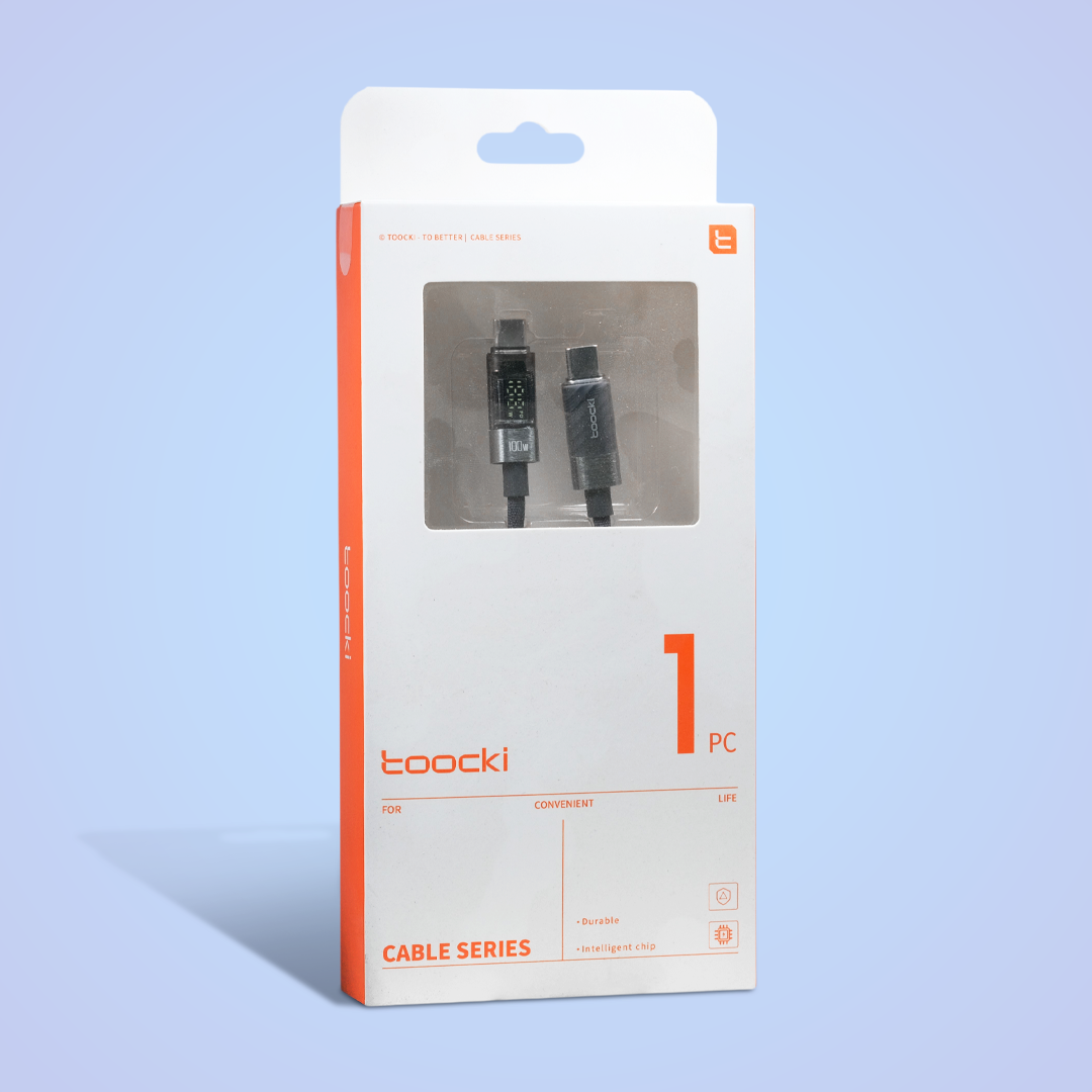Gambar produk Toocki Kabel Data Type C to Type C Fast Charging LED Display 100W 1M - TXCTT1-ZX0G