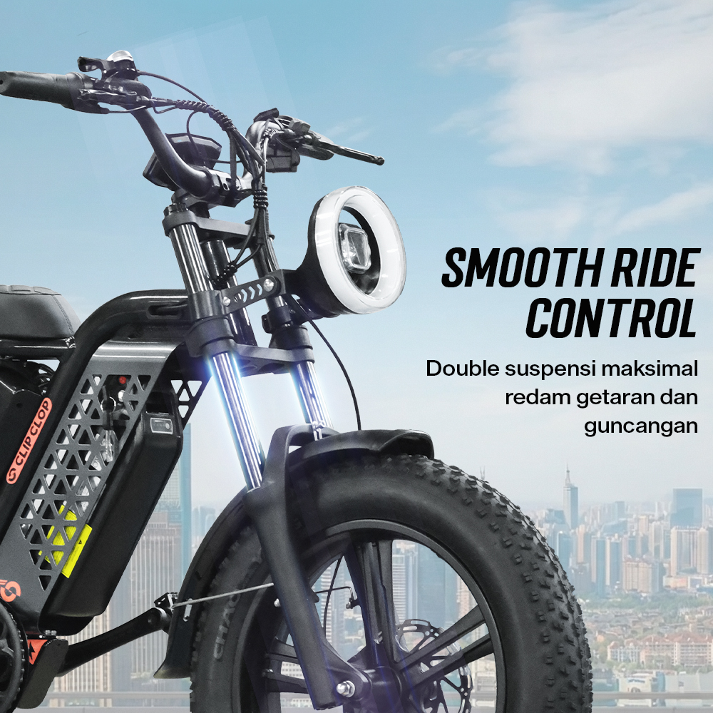 Gambar produk ClipClop Sepeda Listrik Fat Bike 20 Inch Brushless Motor 48V 15Ah 750W - L1
