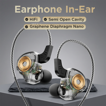 QKZ Earphone In-Ear Wired Detachable HiFi Semi Open Cavity with Mic - AK6 Ultra