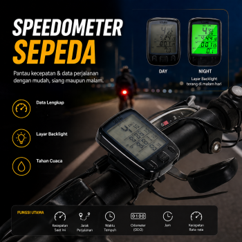 Gambar produk SunDING Speedometer Sepeda Backlight LCD Bike Handlebar Accessory - SD-563A