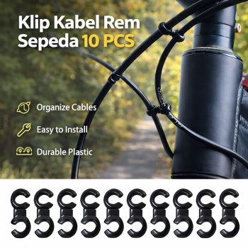 TaffSPORT Klip Kabel Rem Sepeda Cable Management S Rotating Clip 10PCS - M003
