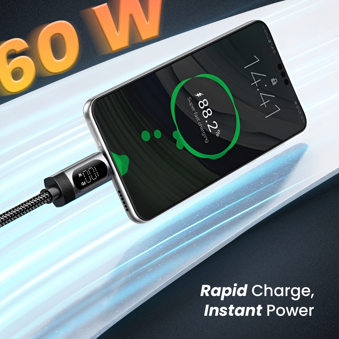 Gambar produk ESSAGER MacLe Kabel Data USB Type C to USB Type C Fast Charging 60W 1M - ES-X64