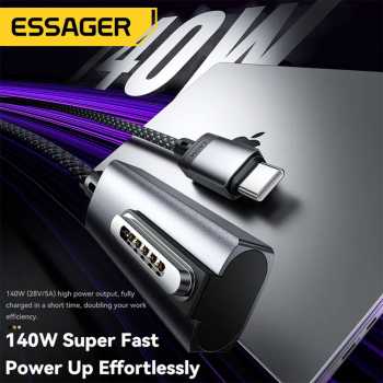 Gambar produk ESSAGER Kabel Data Type C to Magsafe 3 Magnetic Fast Charging 5A 140W - ES-X69