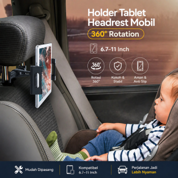 Zeazyin Holder Tablet HP Mobil 360 Rotation Headrest Mount 6.7-11 Inch - ZY13