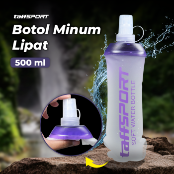 TaffSPORT Botol Minum Soft Flask Foldable Sport Water Bottle TPU 500ml - TF500