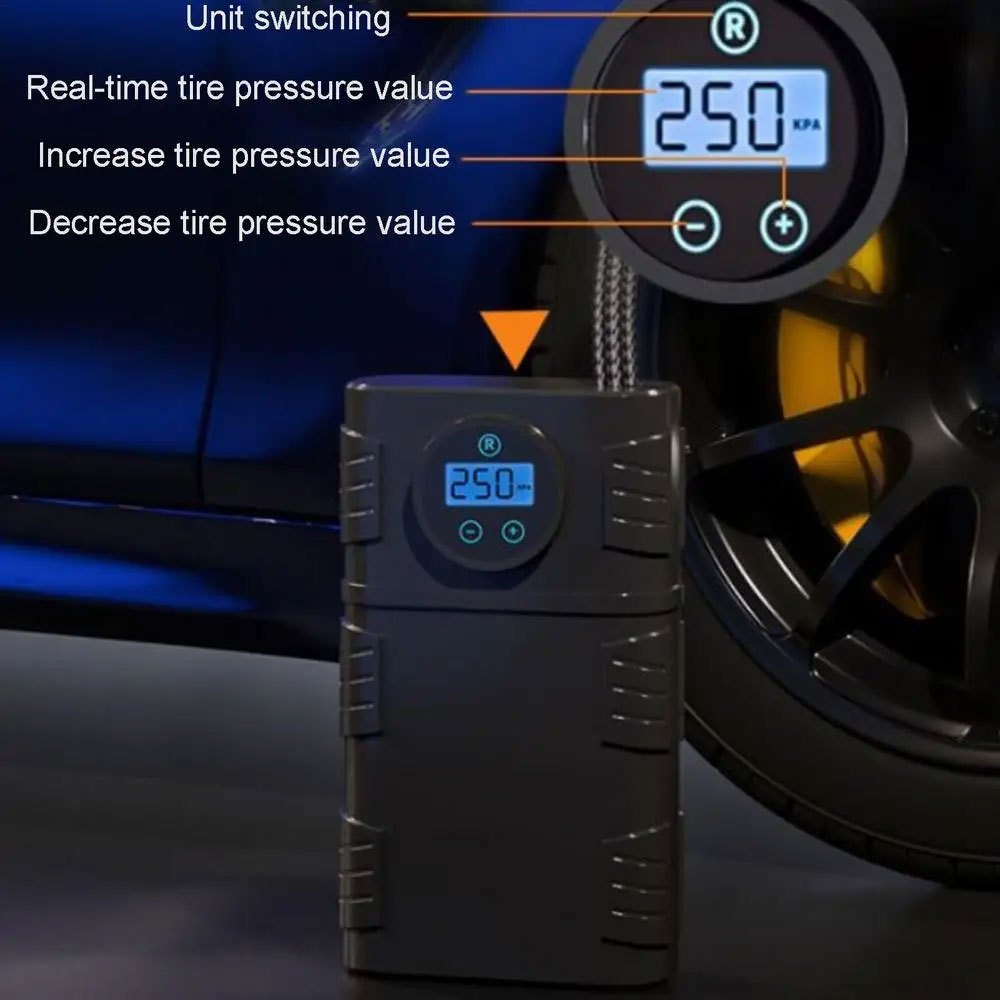Fityle Pompa Ban Elektrik Portable Air Compressor 120W 3000mAh - EG316 Gambar produk Fityle Pompa Ban Elektrik Portable Air Compressor 120W 3000mAh - EG316 - 3