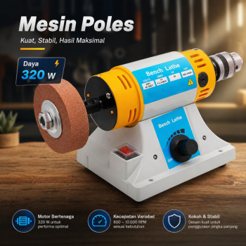 BENCHTOP Mesin Poles Duduk Bench Grinder Polisher Dual Wheel 220V 320W - BG-320D