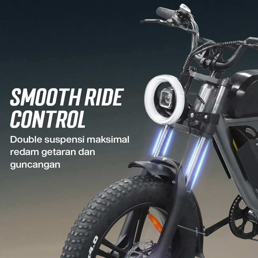 Gambar produk ClipClop Sepeda Listrik Fat Bike 20 Inch Brushless Motor 18.2Ah 750W - L2