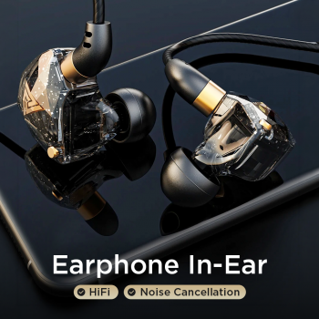 QKZ Earphone In-Ear Wired 3.5mm HiFi Noise Cancellation with Mic - SK8