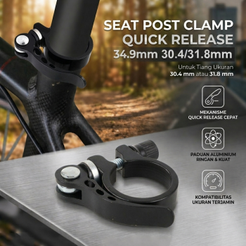 TaffSPORT Kunci Sadel Sepeda Quick Release Seat Post Clamp 34.9mm - RC-237