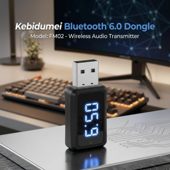 Kebidumei Bluetooth Adapter Transmitter 6.0 USB Dongle - FM02