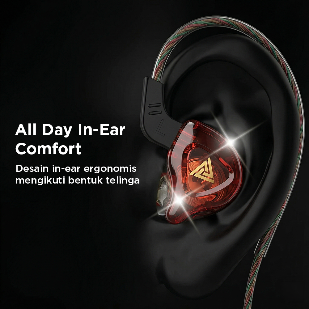 QKZ Wired Earphone IEM In Ear Monitor Dynamic HiFi Gaming Music Bass - QKZ-AK6-DMX Gambar produk QKZ Wired Earphone IEM In Ear Monitor Dynamic HiFi Gaming Music Bass - QKZ-AK6-DMX - 4